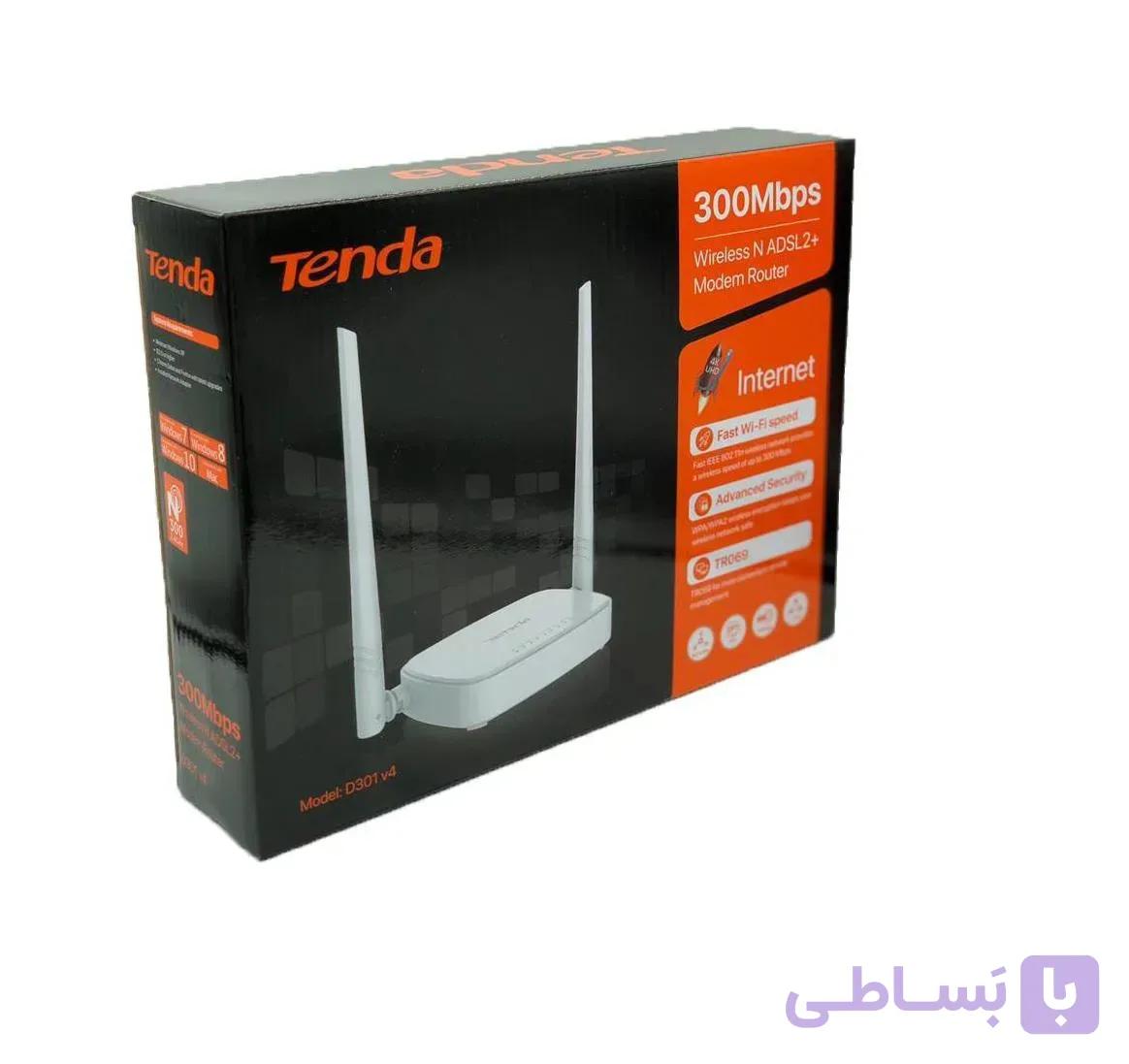 مودم روتر بی سیم ADSL2 تندا مدل D301 V4 — تصویر 1