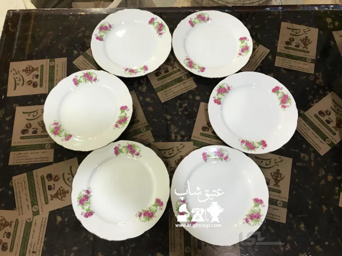 شش عدد برنج خوری گلسرخی ژاپنی قدیمی، قطر21 سانت درجه یک