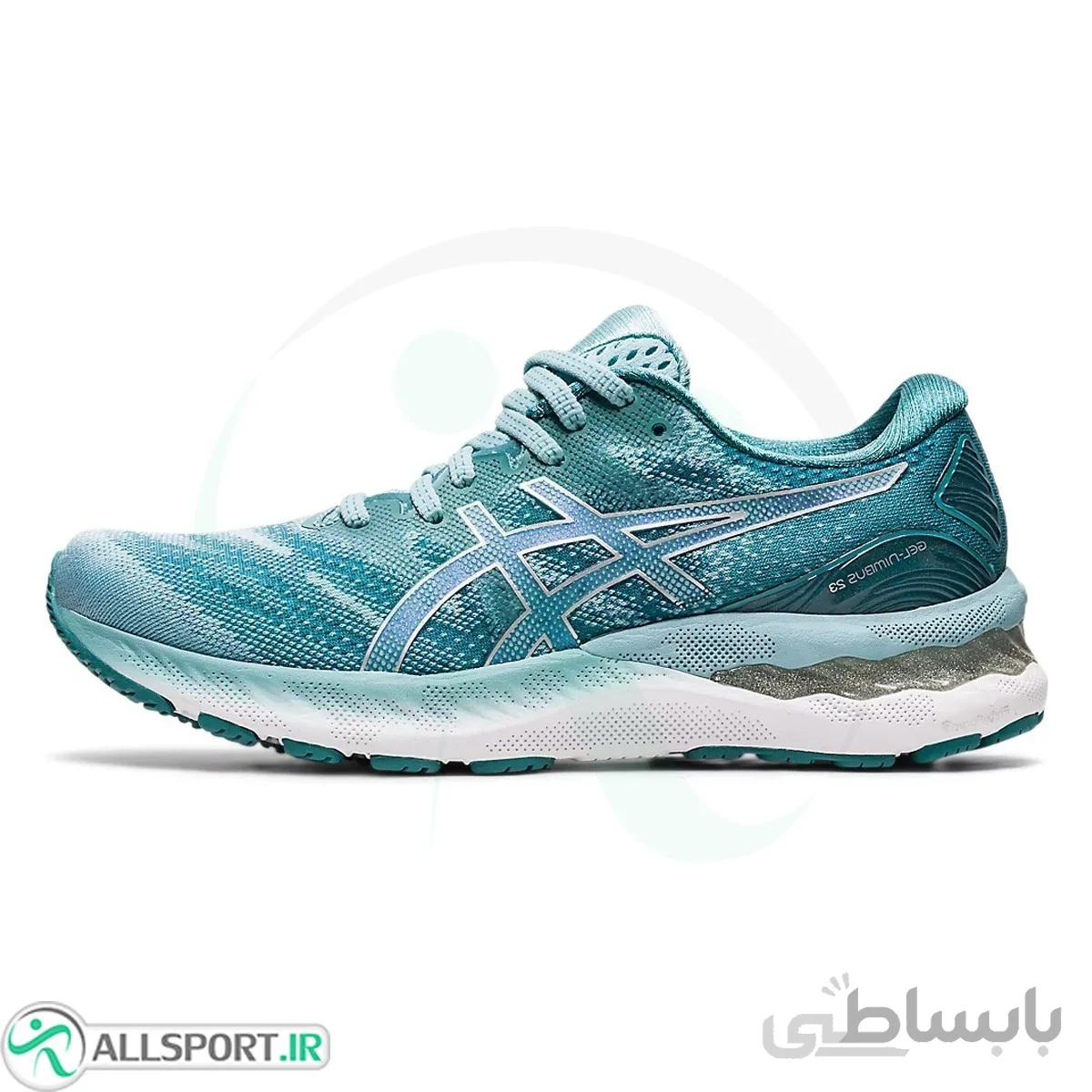 کتانی رانینگ مردانه اسیکس طرح اصلی Asics Gel Nimbus 23 Light Blue White