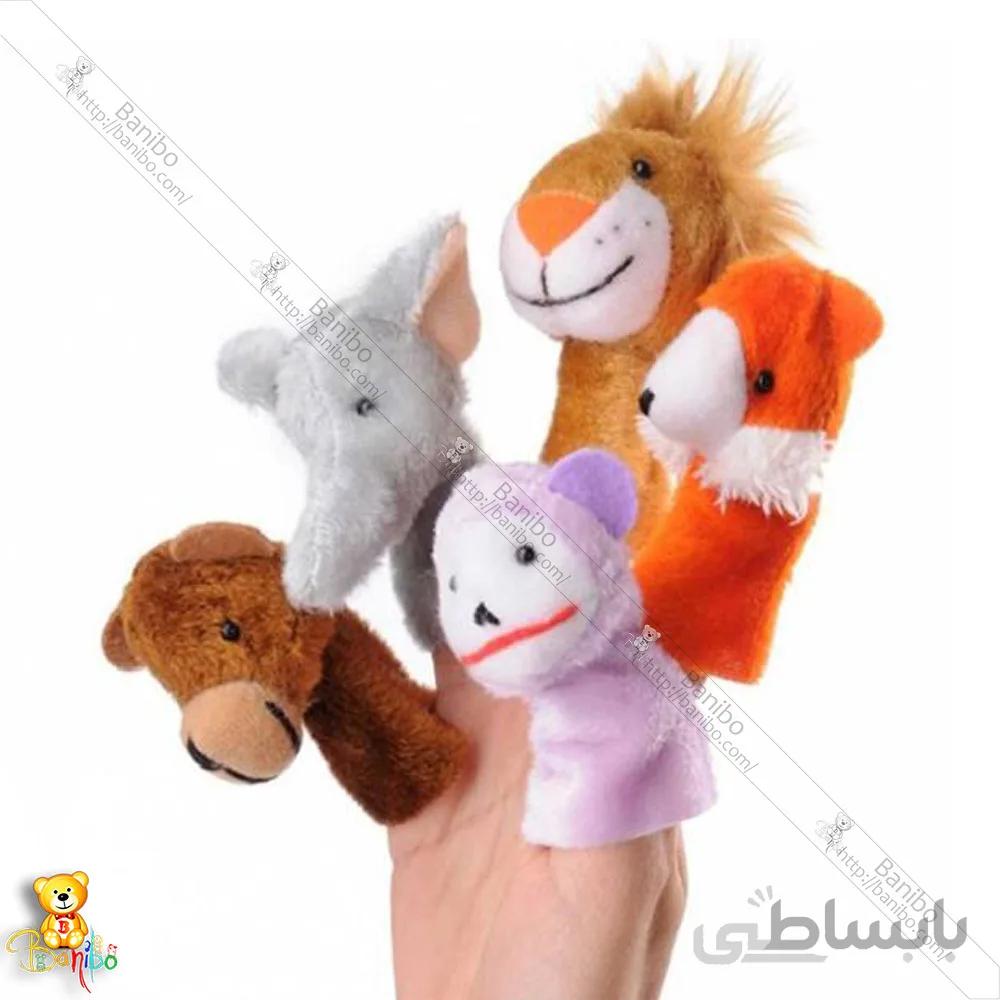 عروسک انگشتی شادی رویان مدل حیوانات مزرعه بسته 5 عددی