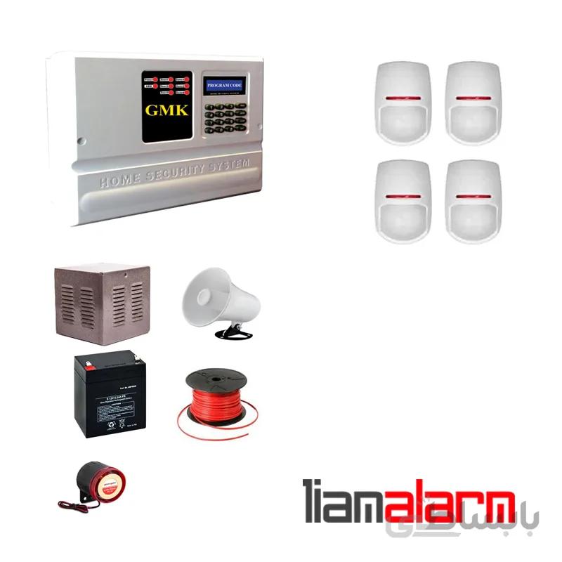 پکیج دزدگیر اماکن با سیم مدل جی ام کا سیم کارتی و تلفنی GM910PY4