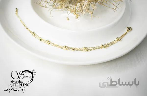 دستبند استیل زنانه دو زنجیره با آویز البرنادو