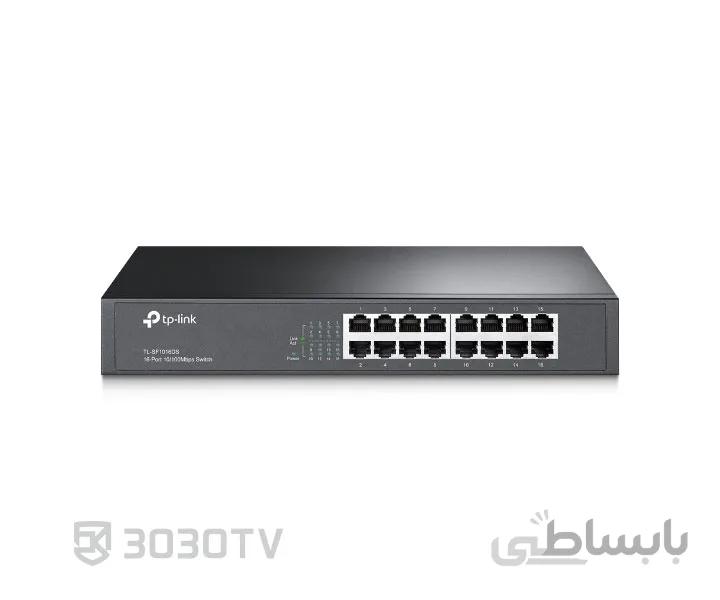 سوئیچ 16 پورت 10/100 تی پی لینک مدل TP-LINK TL-SF1016DS ا TP-LINK TL-SF1016DS Un-Managed Rackmount Switch 16-Port 10/100