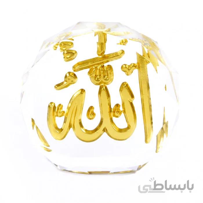 تندیس کریستال طلا طرح نام الله CES01