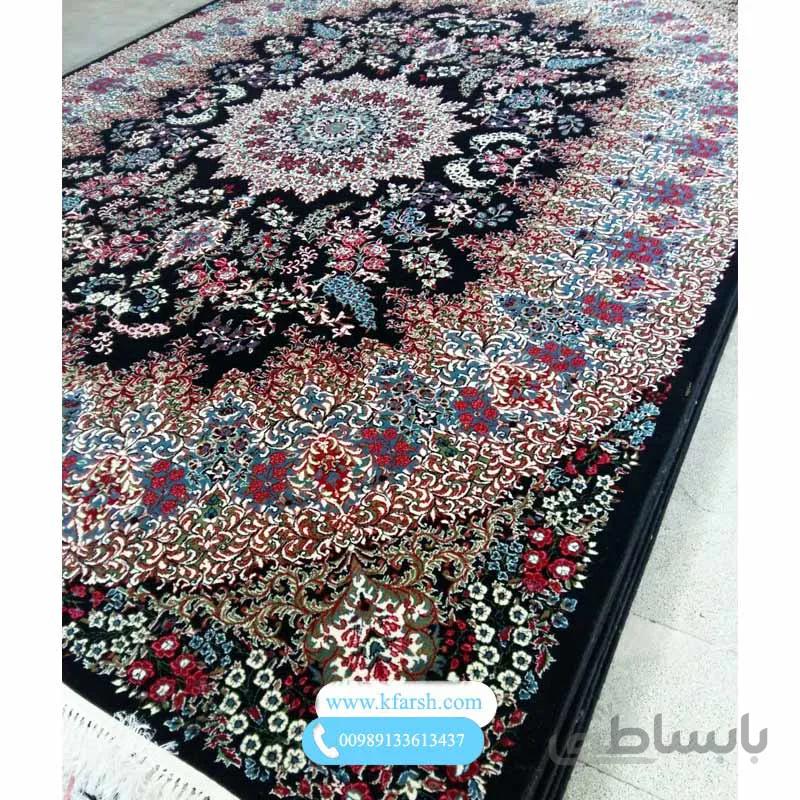 فرش ۵۰۰ شانه زمینه سرمه ای زیبا