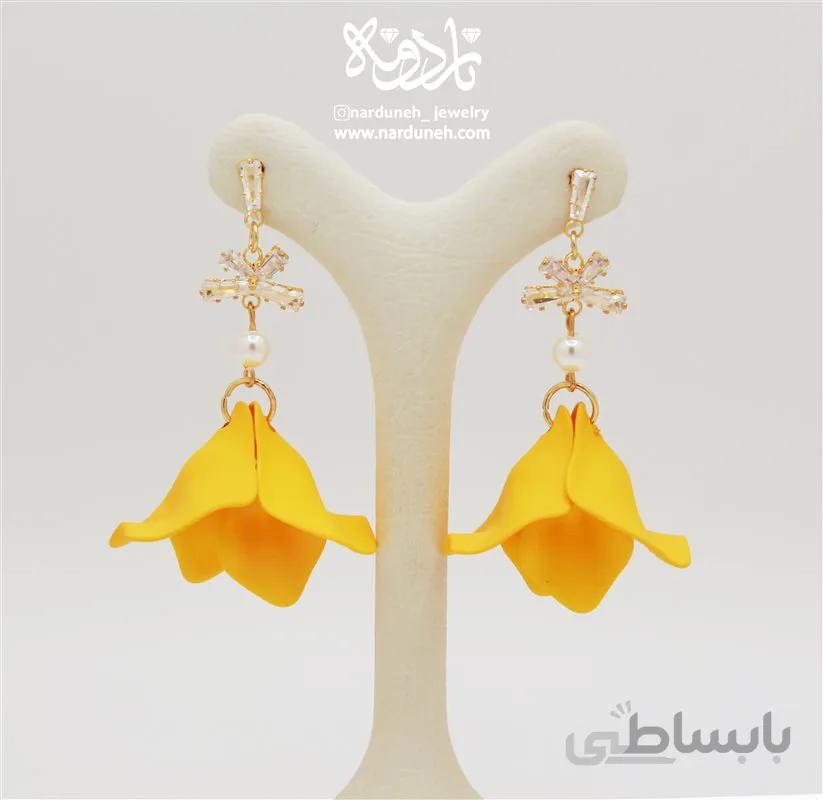 گوشواره گل رز واژگون فانتزی -09