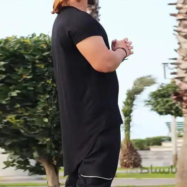تیشرت مردانه کد 239 طرح لش ساده جنس دورس رنگ مشکی ا Men's T-shirt, code 239, simple lash design, made of black Dors