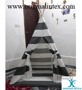 چادر بازی کودک سرخپوستی سفید و خاکستری
