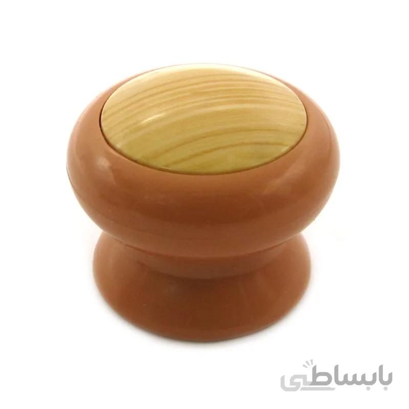 دستگیره کابینت تک پیچ پلاستیکی بهسازان مدل A5 طرح چوب کاین