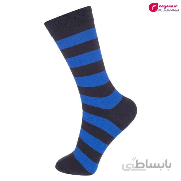 جوراب مردانه ساق بلند طرح راه راه کد R215344