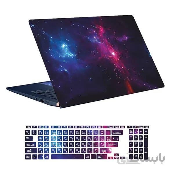 اسکین لپ تاپ طرح Space کد ۴۷ به همراه استیکر کیبورد