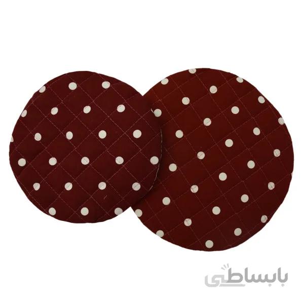 دمکن کتان تک کشدار رزین تاژ طرح خالدار قرمز