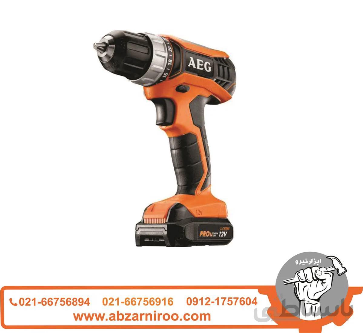 دریل پیچ گوشتی شارژی AEG مدل BS12G3LI ا AEG cordless screwdriver drill model BS12G3LI