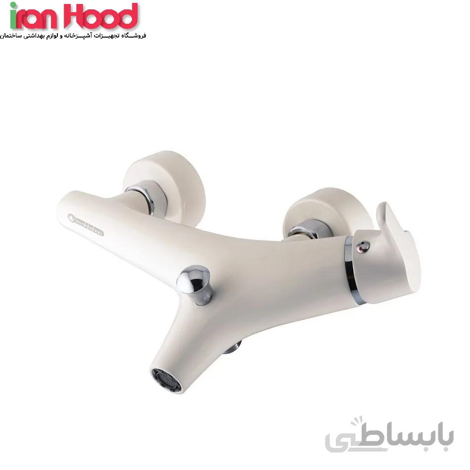 شیر دوش درخشان مدل نیچر وایت ا Derakhshan white nature bath tap
