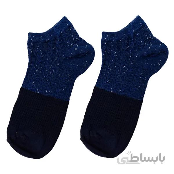 جوراب ساق کوتاه شیک زنانه طرح بافت نپ دار / آبی نفتی کد PH496.1