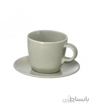 ست فنجان ایکیا مدل FARGKLAR رنگ سبز مات
