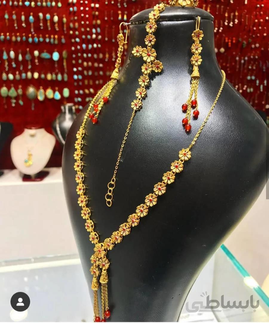 سرویس زیورآلات گل و عقیق کد ۱۰۱۷۵۷