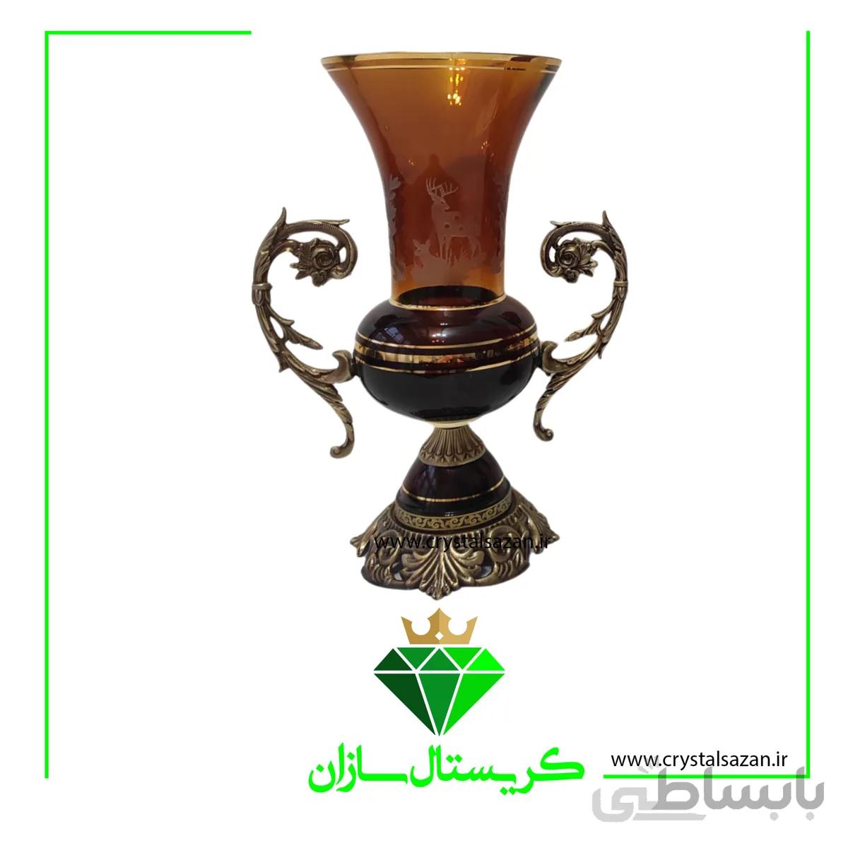 گلدان کریستال مدل عسلی کد G1322-1 کریستال سازان