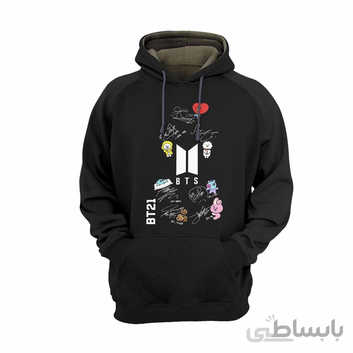 هودی مشکی طرح بی تی اس BTS