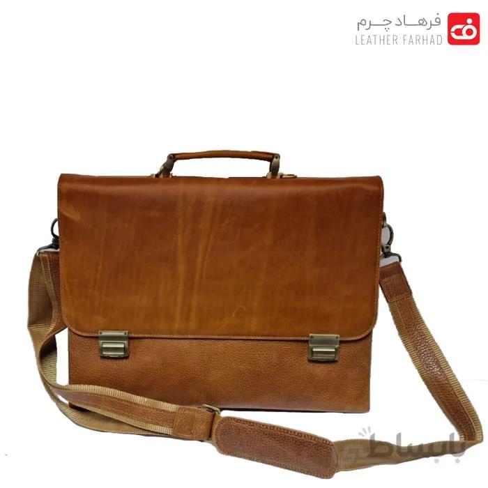 کیف اداری دو قفل چرم طبیعی تبریز