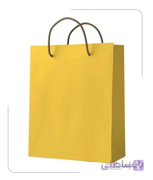 ساکدستی تک رنگ زرد با کاغذ گلاسه کد10073