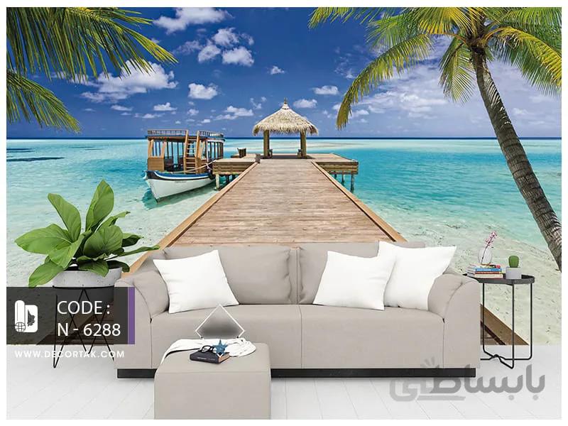 پوستر طبیعت طرح لنگرگاه ساحلی کد N-6288