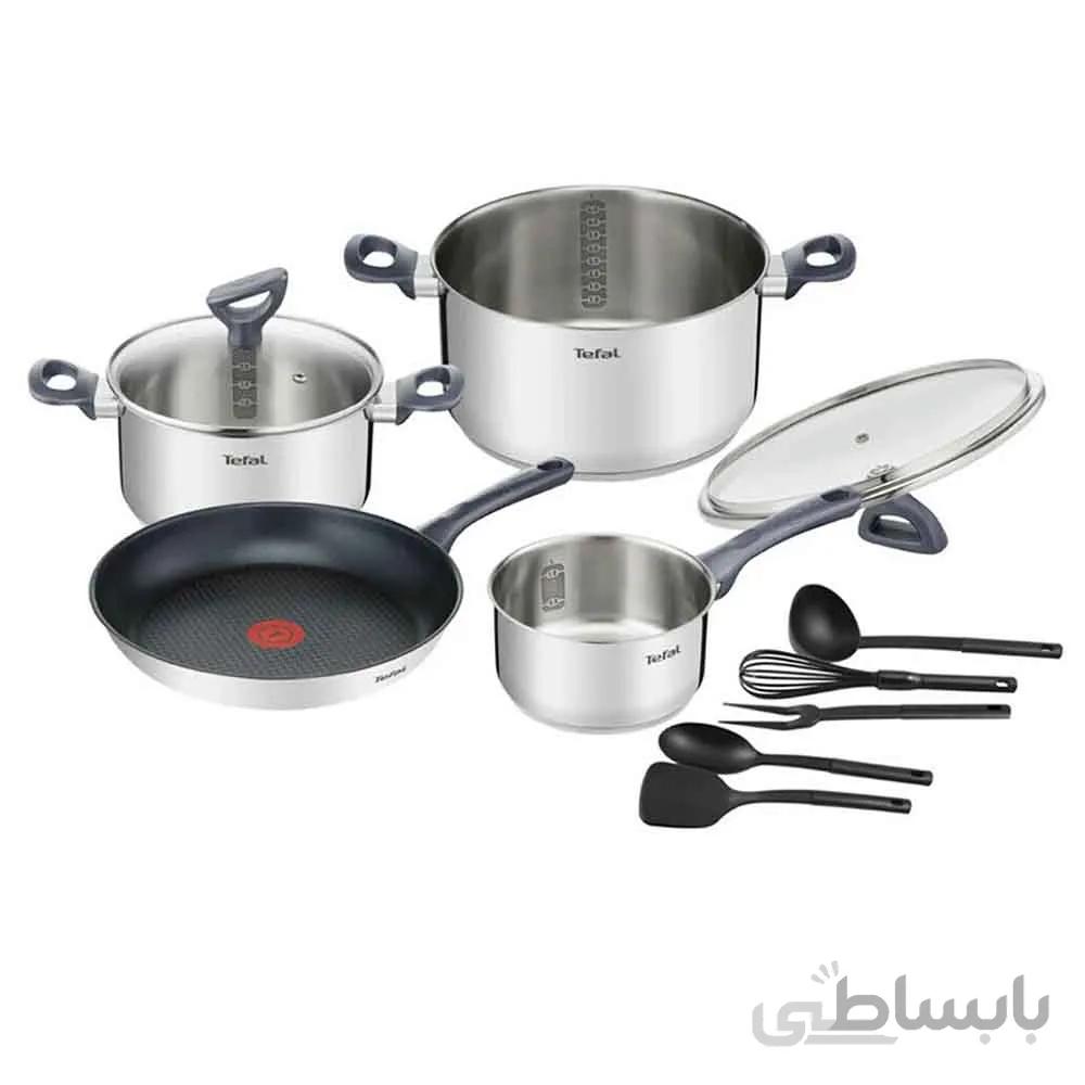 سرویس قابلمه 11 پارچه استیل تفال مدل دیلی کوک