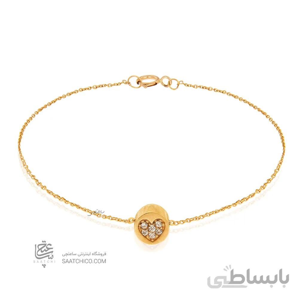 دستبند طلا با پلاک طرح قلب کد CB487