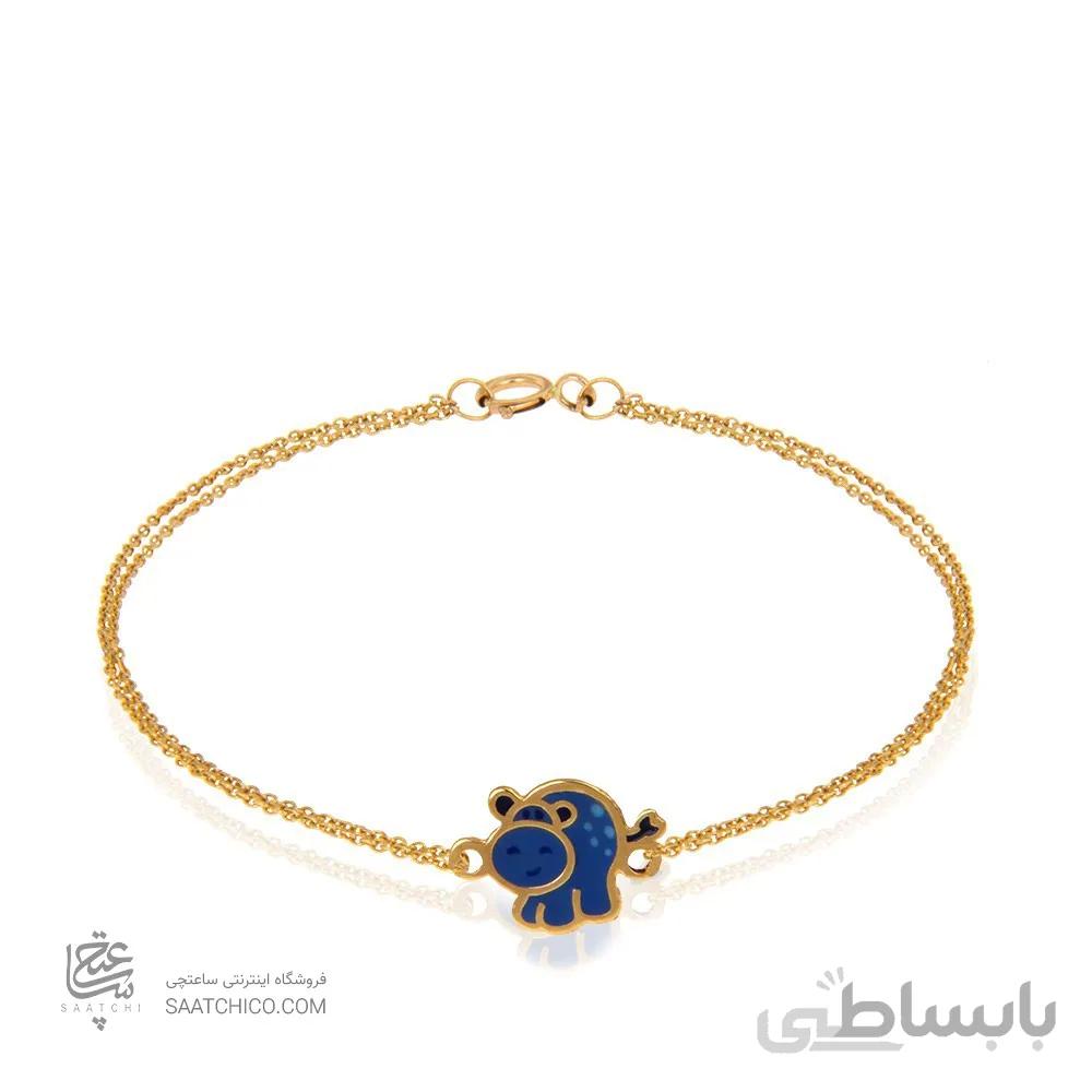 دستبند طلا کودک طرح اسب آبی کد KB327