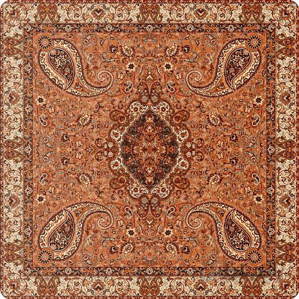 رومیزی مربع ترمه طرح سالار مشکی ابریشم کد 710 کد 410570