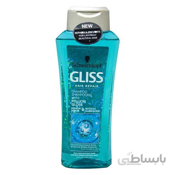 شامپو گلیس GLISS ترمیم کننده میلیون گلس مدل Gliss Repair Million Glossحجم ۴۰۰ میلی