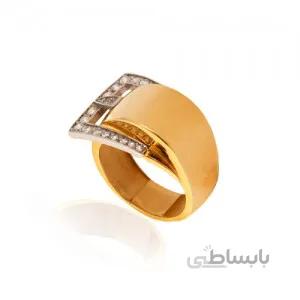 انگشتر طلا طرح سگک نگیندار کد CR348