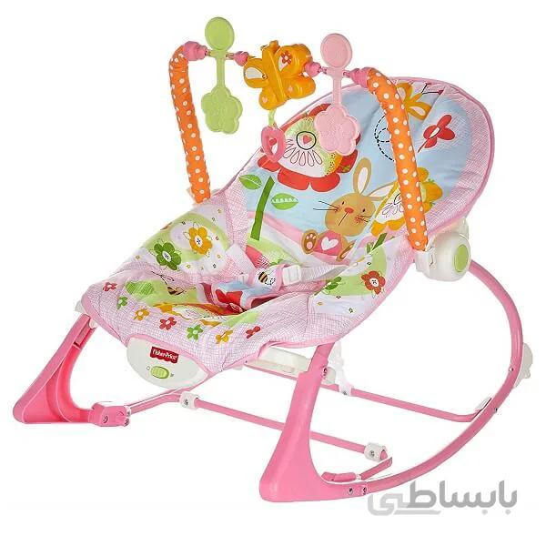 راکر و نی نی لای لای فیشر پرایس fisher price صورتی