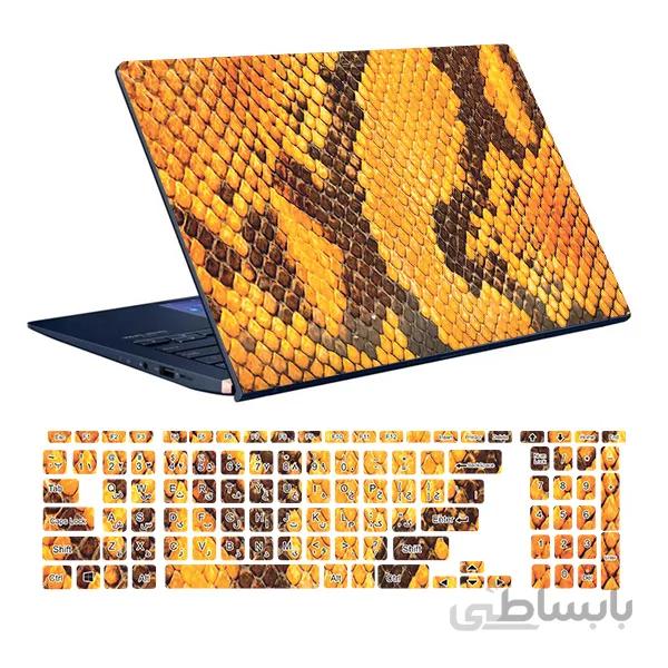 اسکین لپ تاپ طرح Snake کد ۰۳ به همراه استیکر کیبورد