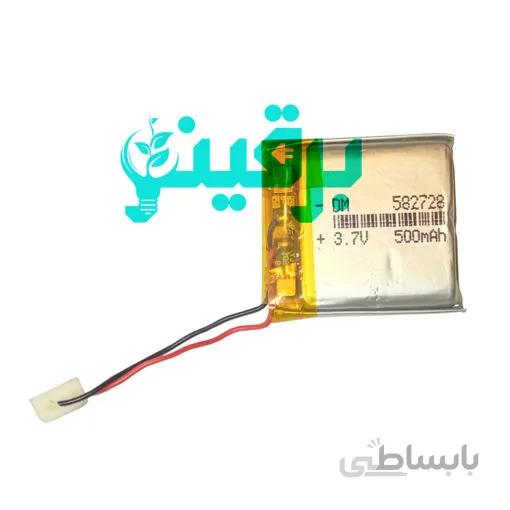 باتری لیتیوم پلیمر 3.7 ولت 500 میلی آمپر
