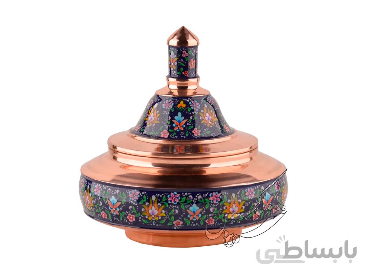 بشقاب پرنده مس و میناکاری پرداز بزرگ