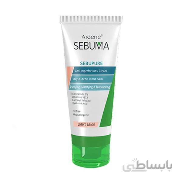 کرم یکنواخت کننده رنگی پوست چرب و جوش دار سبوما اردن بژ روشن ا Sebuma Anti Imperfections Cream For Oily And Acne Prone Skin Ardene