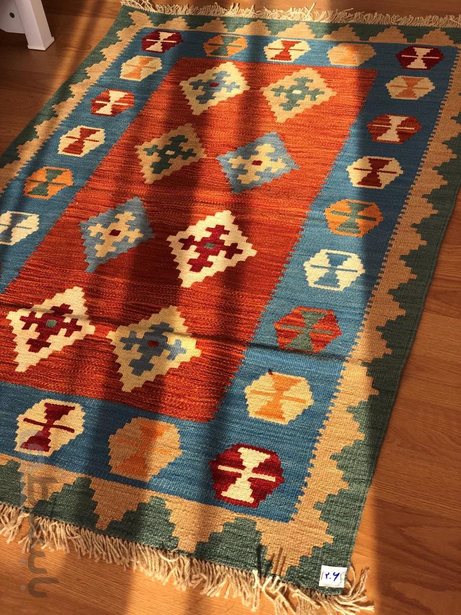 گلیم دو رو دستبافت رج code 206H ا Persian handmade kilim