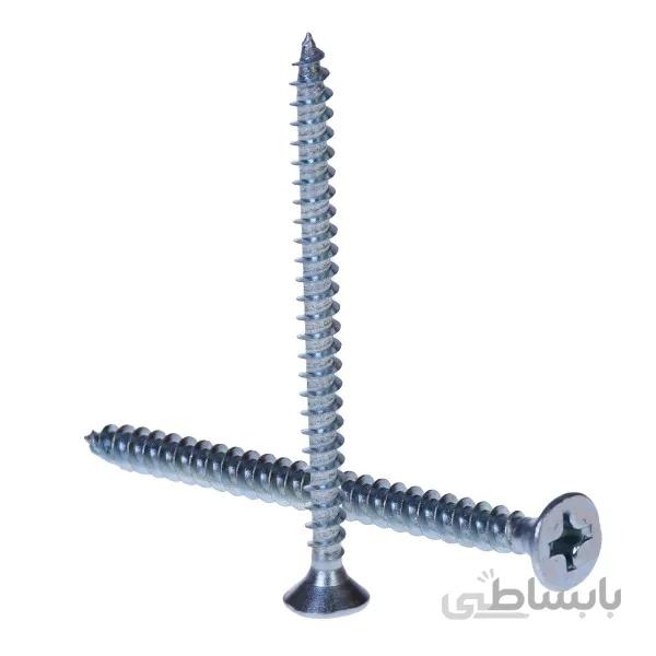 پیچ ام دی اف نقره ای سایز 8 سانتی متر قطر 6 میلی متر