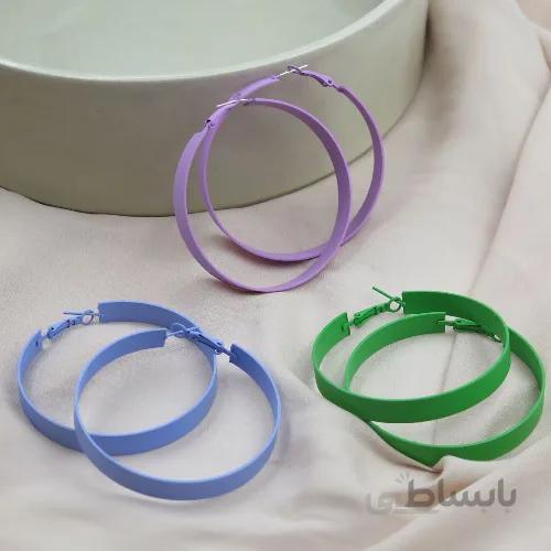 گوشواره حلقه ای رنگی