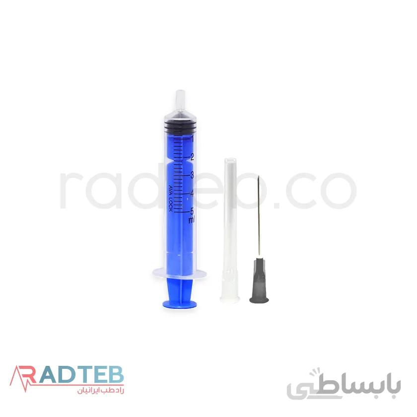 سرنگ ۵ سی سی پیستون دار لوئراسلیپ آوا ا Ava luerslip syringe with piston 5cc