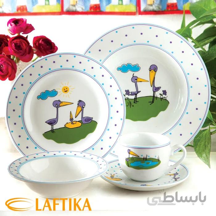 چینی زرین سرویس کودک 5 پارچه طرح پلیکان