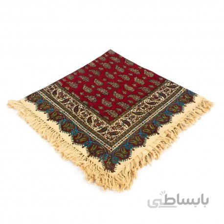 رومیزی قلمکار مربعی زمینه قرمز 80 سانتیمتری اعلاء