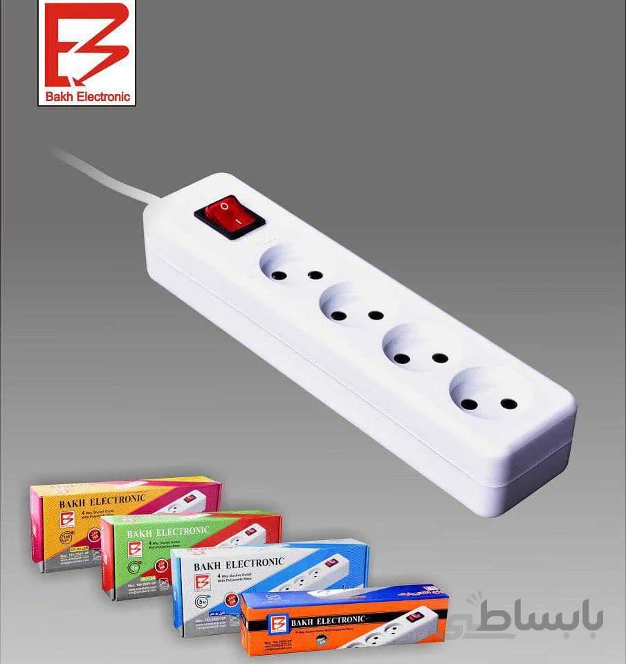 4 خانه برق بدون ارت 1.8 متری باخ الکترونیک