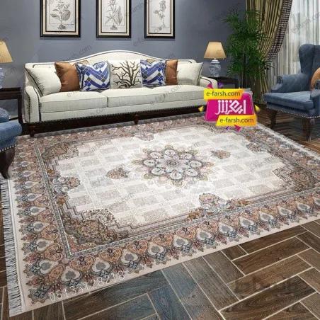 فرش ماشینی آرا مشهد طرح 60030 کرم