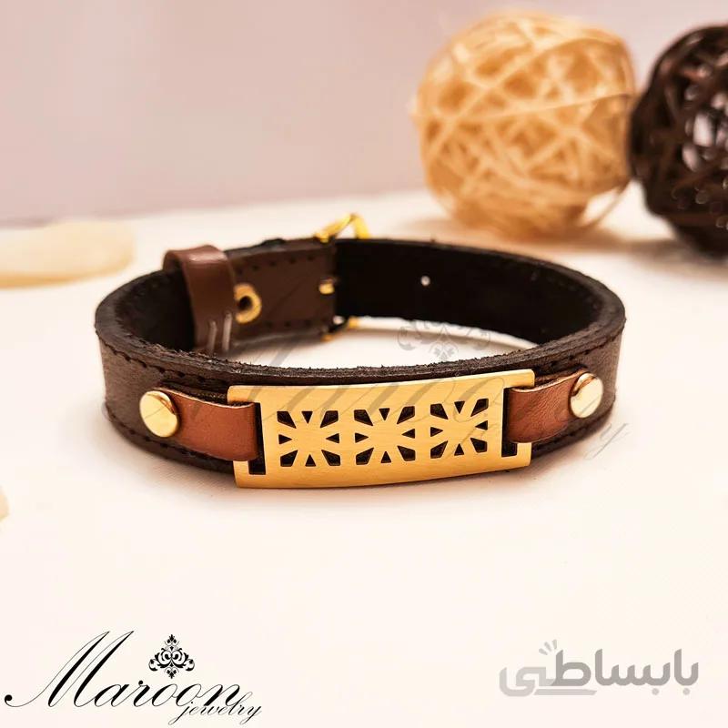دستبند چرم طبیعی آرسین مارون MM87