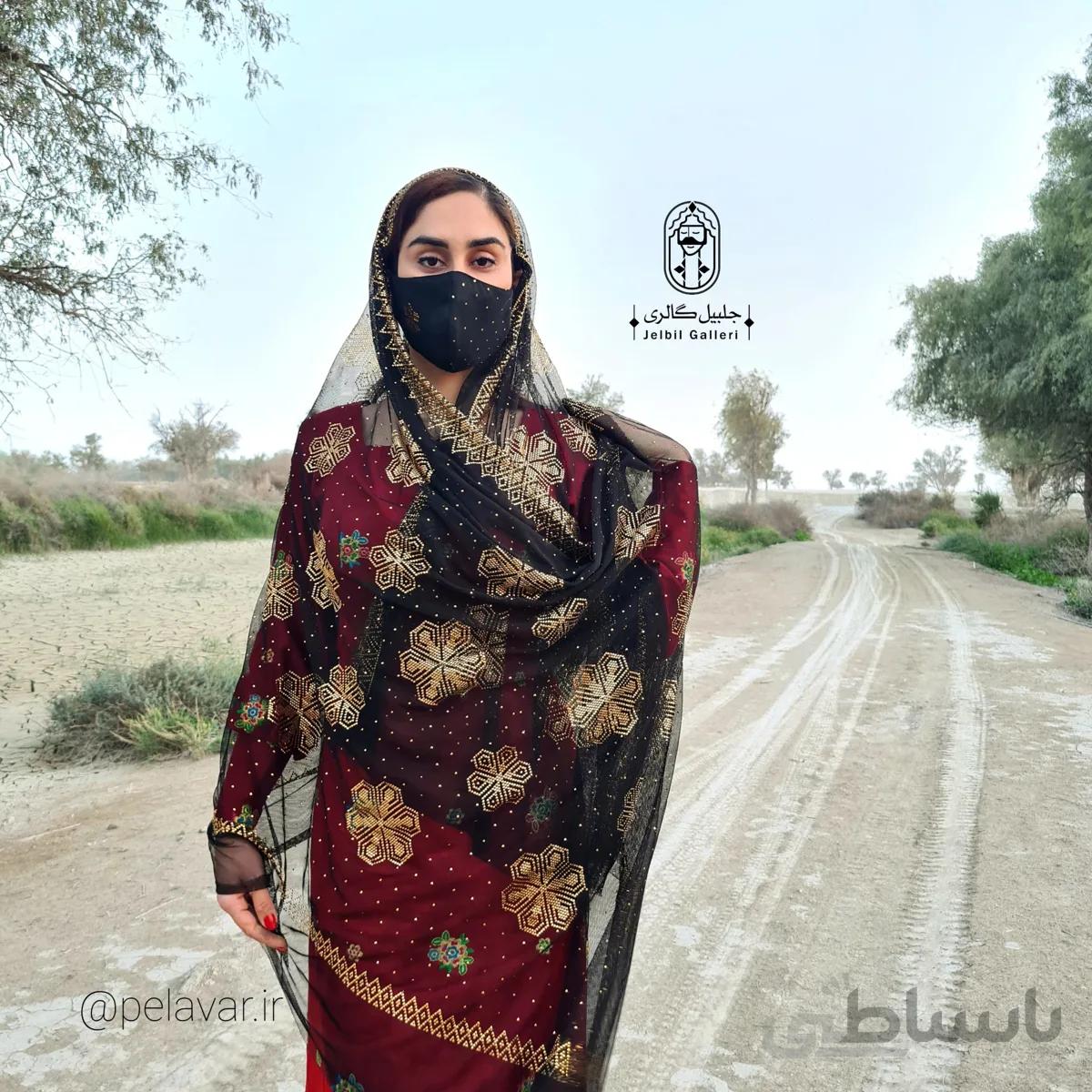 شال خوسی مشکی طلایی jg200