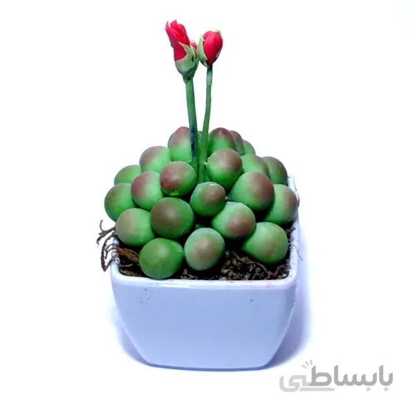 گلدان کاکتوس دکوری خمیری