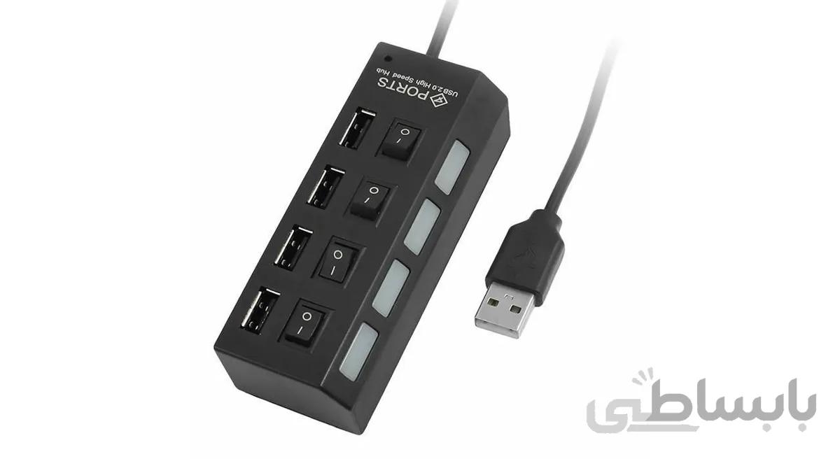هاب 4 پورت کلید دار مدل HI-SPEED