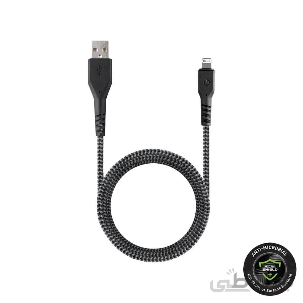 کابل انرژیا USB به Lightning مدل FibraTough آنتی میکروبیال طول ۱.۵ متر
